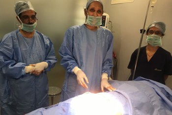 Dr. Simi Saksena in the operating room